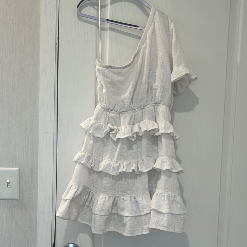 Olivaceous Cream One Shoulder Dress